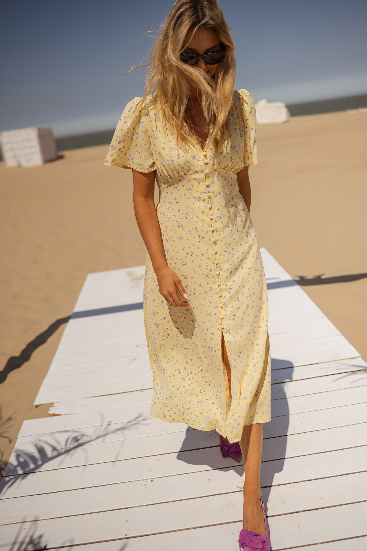 Diana™ | Blommig Sommarmidiklänning med Stil & Komfort