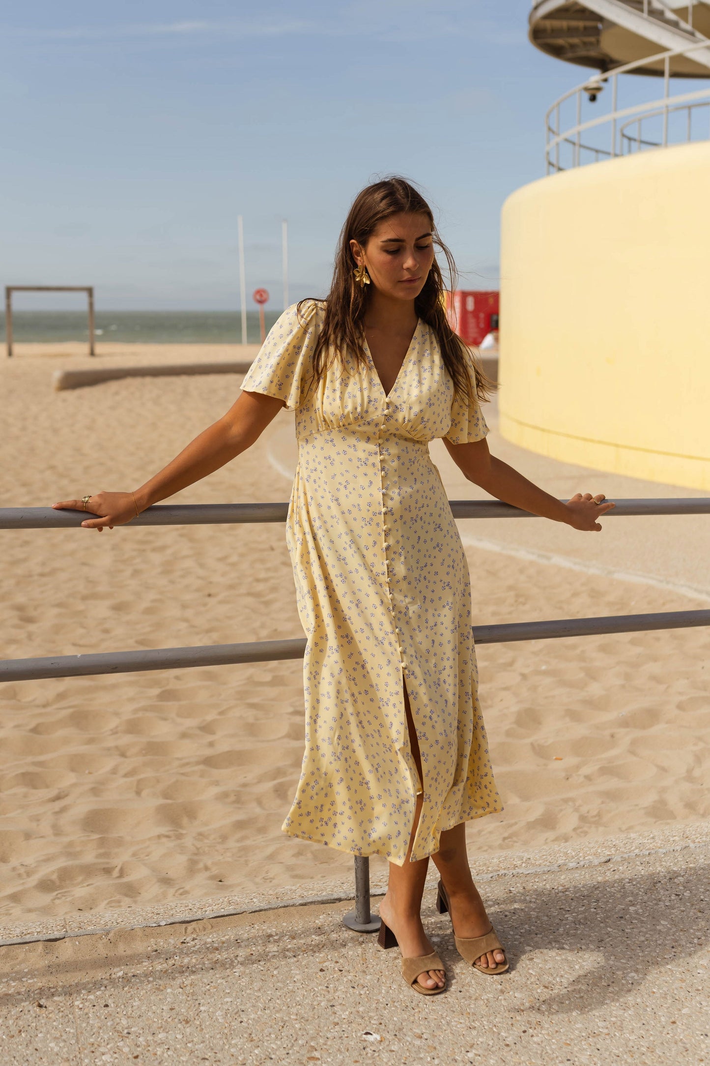 Diana™ | Blommig Sommarmidiklänning med Stil & Komfort