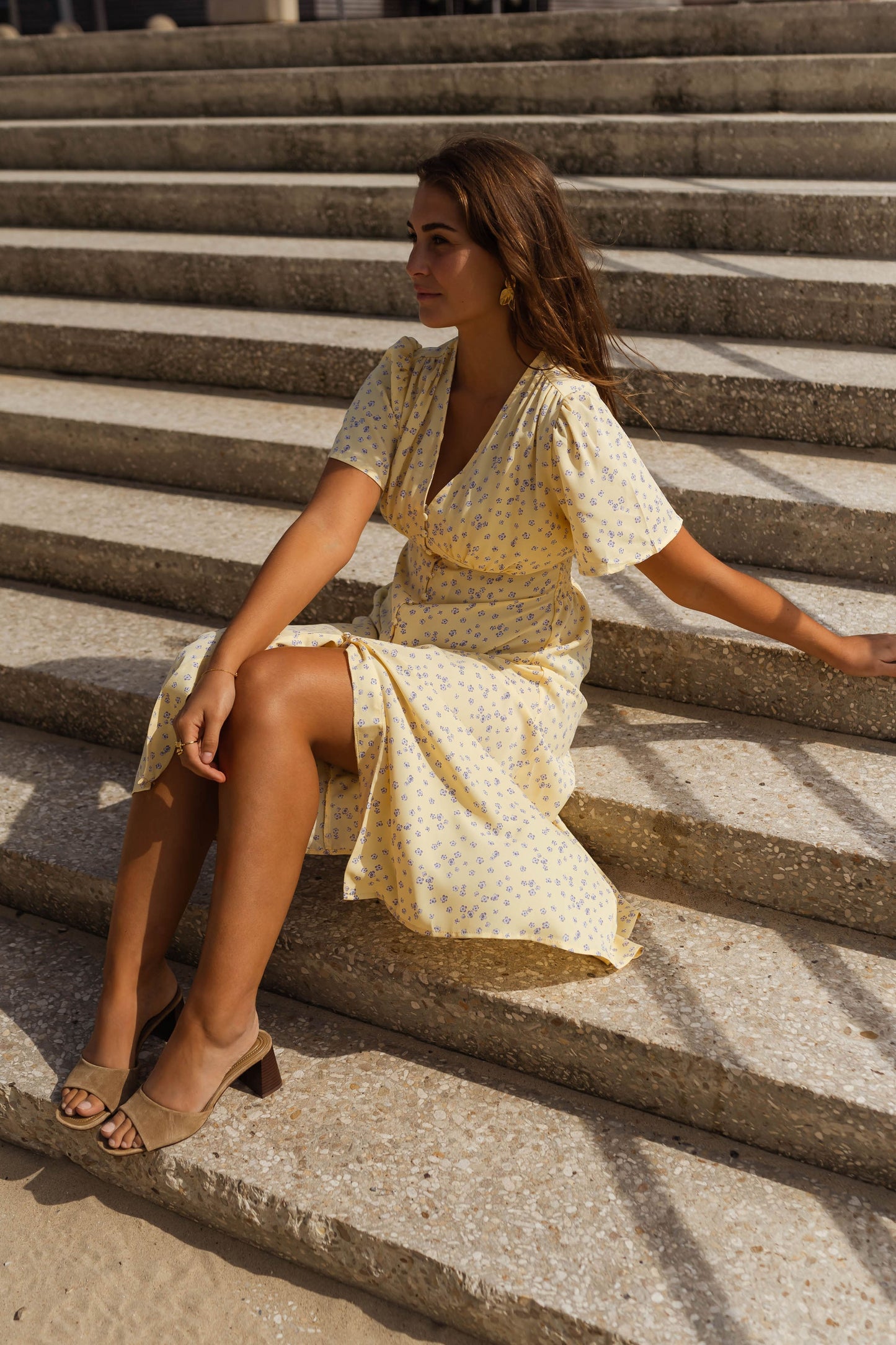 Diana™ | Blommig Sommarmidiklänning med Stil & Komfort
