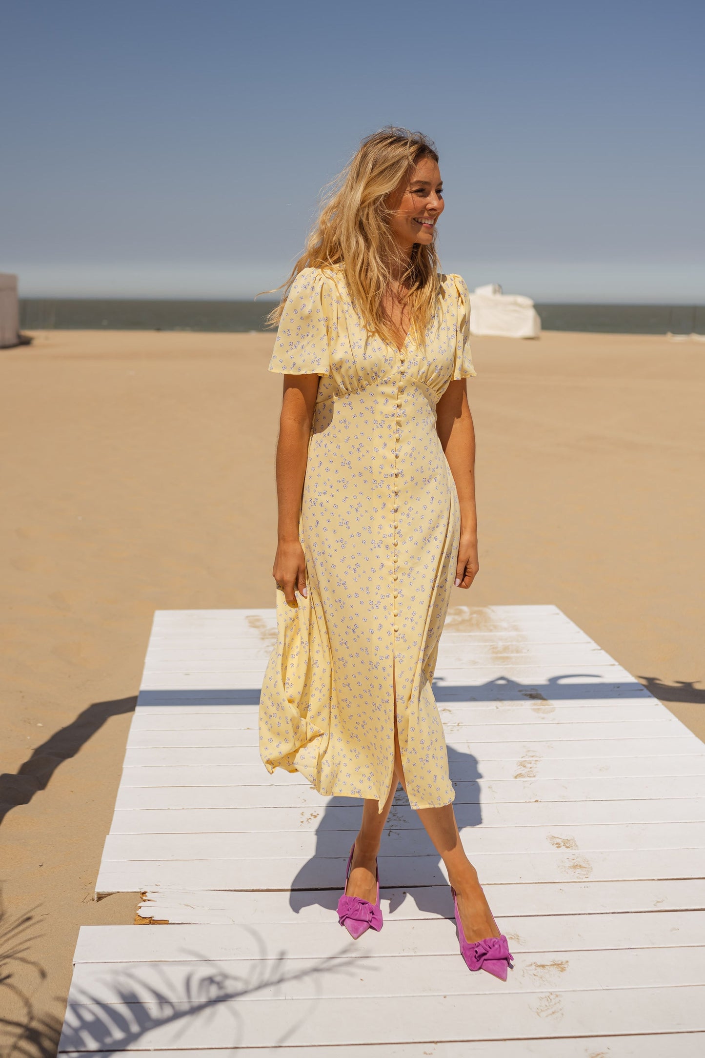 Diana™ | Blommig Sommarmidiklänning med Stil & Komfort