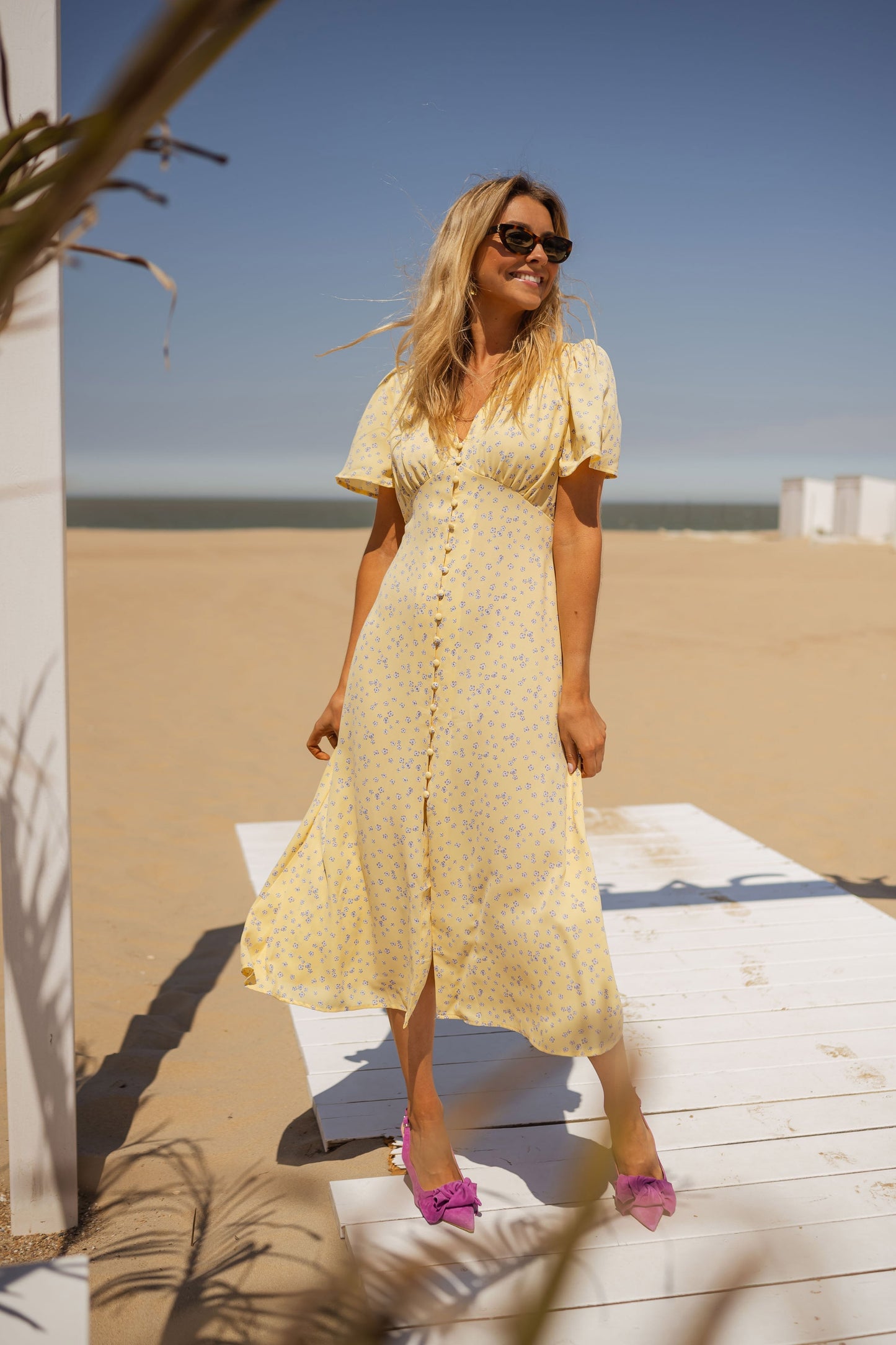 Diana™ | Blommig Sommarmidiklänning med Stil & Komfort