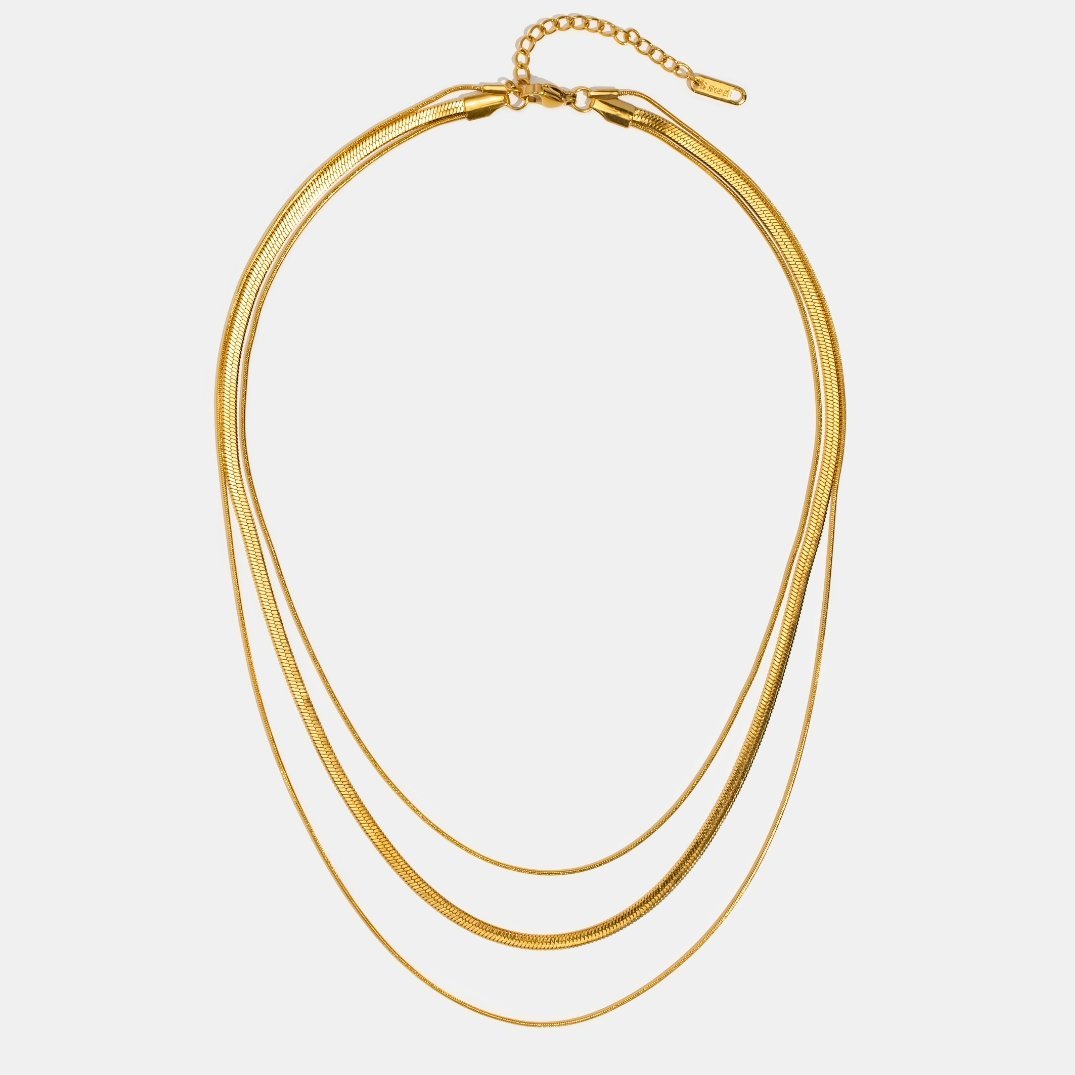 Collier à Chaîne Multistrat Doré – Tidlös Elegans & Mångsidig Stil