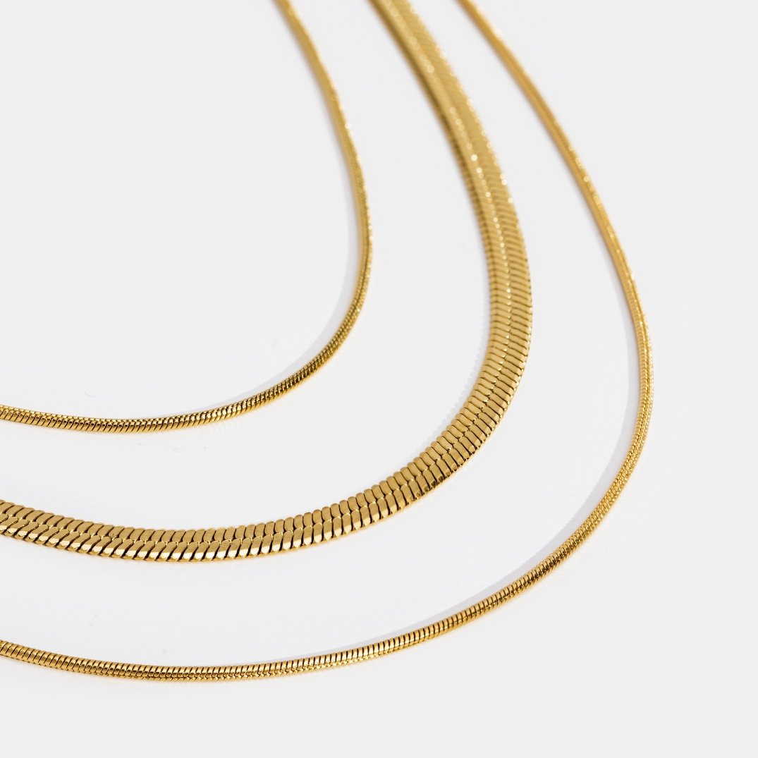 Collier à Chaîne Multistrat Doré – Tidlös Elegans & Mångsidig Stil