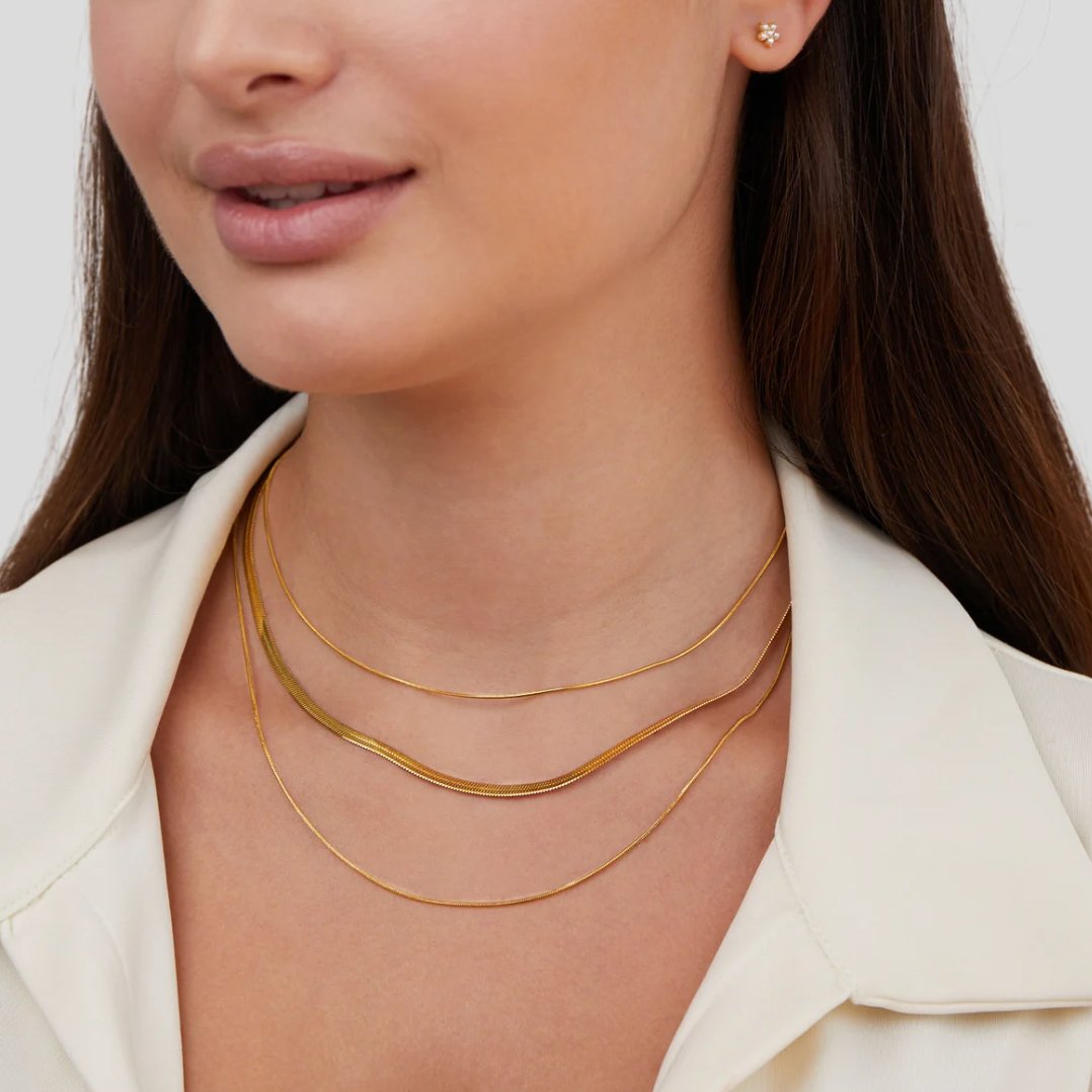 Collier à Chaîne Multistrat Doré – Tidlös Elegans & Mångsidig Stil