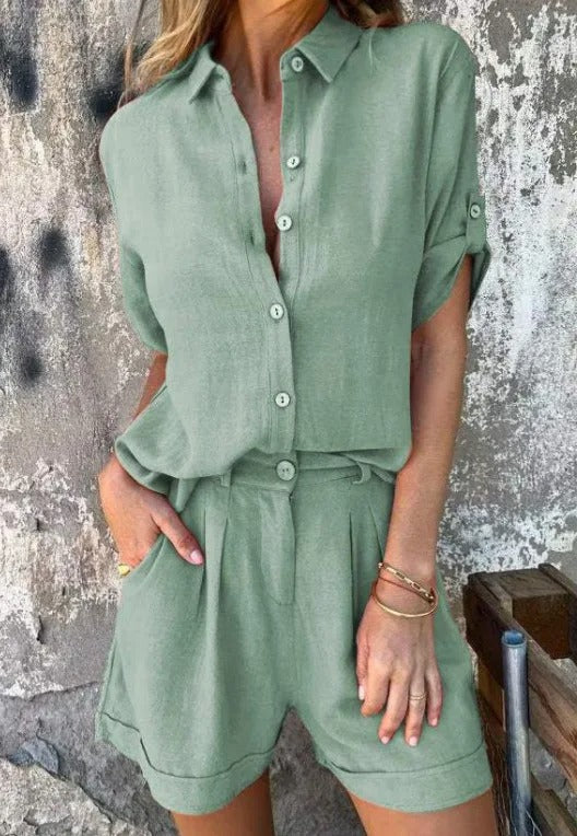 LIVIA™ | Luftigt Linne-Set med Stil & Komfort