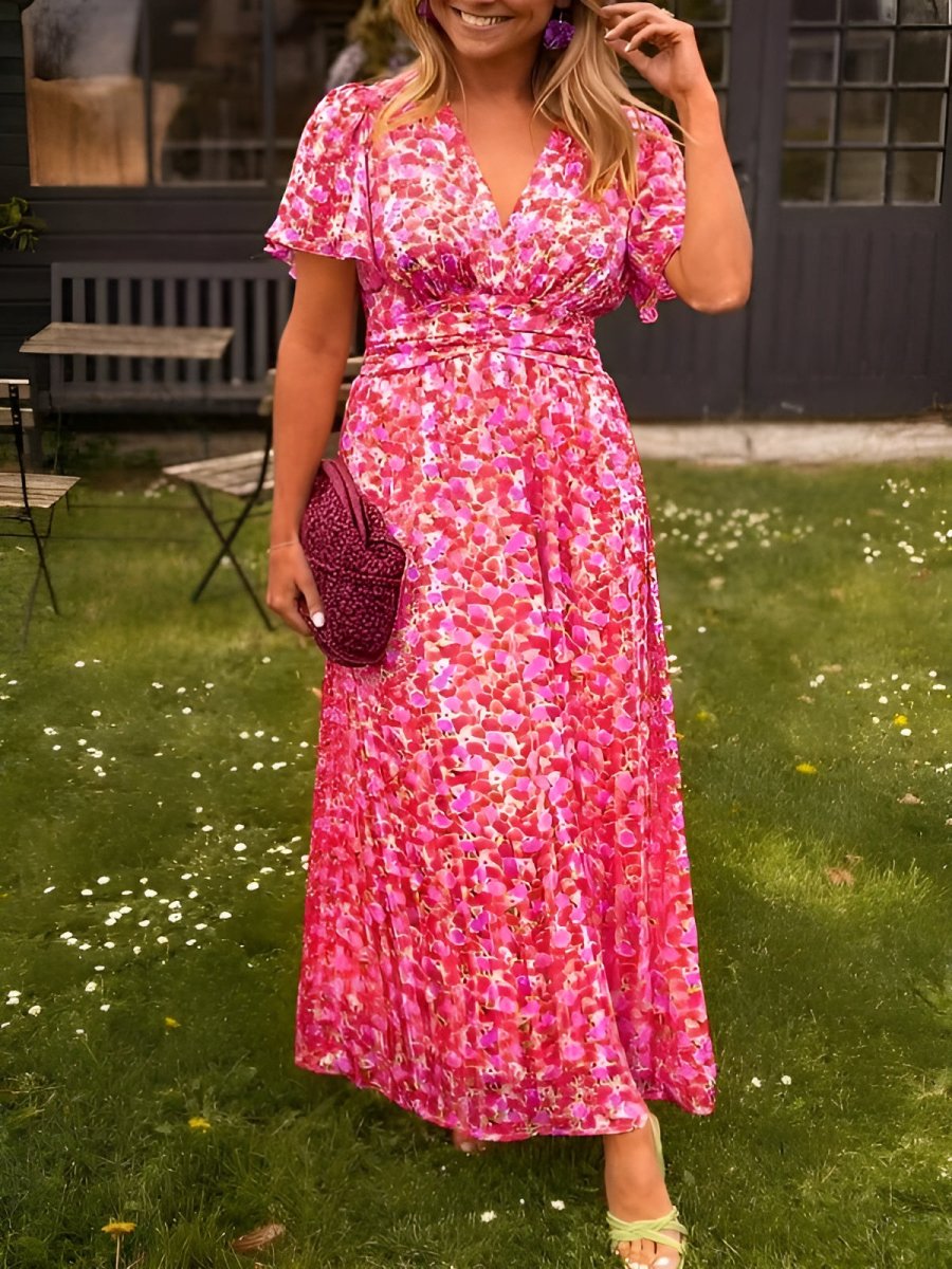 MARLENE™ | Blommig Sommarklänning med Glans & Charm