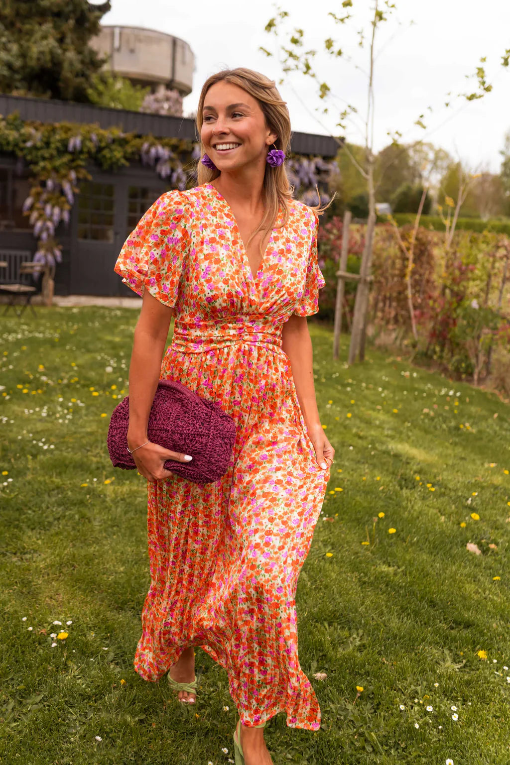 MARLENE™ | Blommig Sommarklänning med Glans & Charm