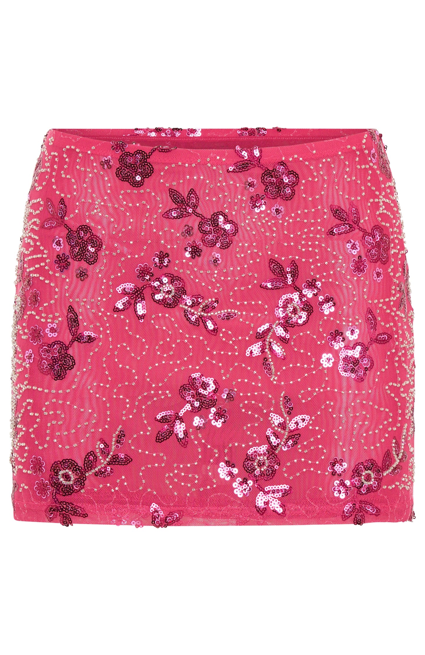 Capri Cove™ | Beaded Mini Skirt Pink – Glittrande sommarstil & perfekt passform
