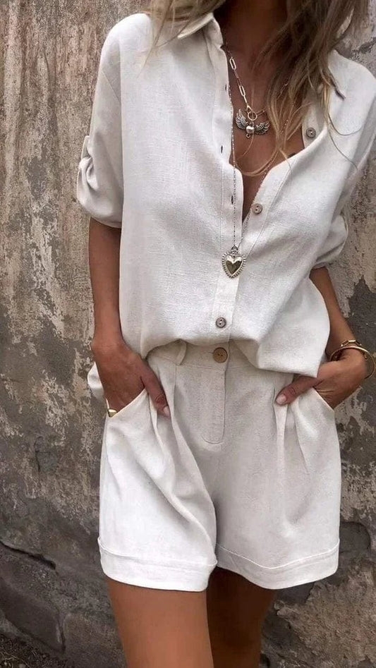 LIVIA™ | Luftigt Linne-Set med Stil & Komfort