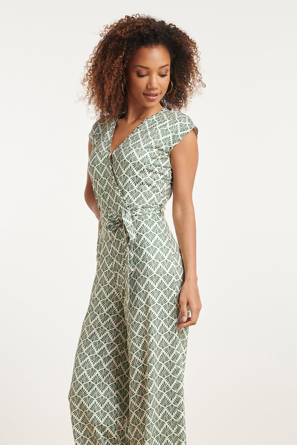 Vera™  Wickeldesign Jumpsuit med Ornamentmönster