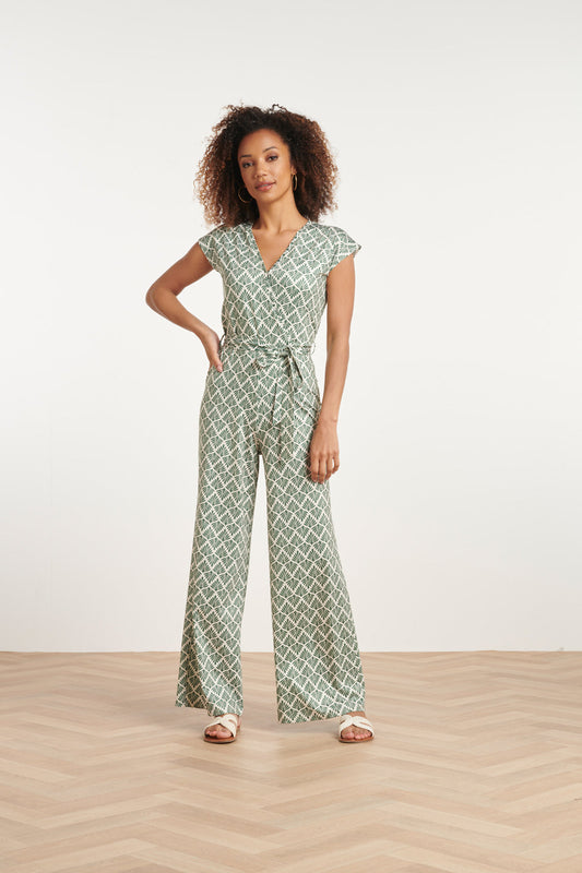 Vera™  Wickeldesign Jumpsuit med Ornamentmönster