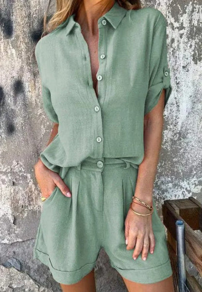 LIVIA™ | Luftigt Linne-Set med Stil & Komfort