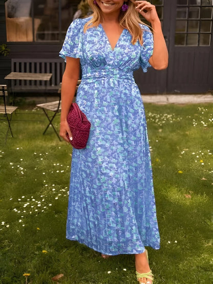 MARLENE™ | Blommig Sommarklänning med Glans & Charm