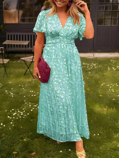 MARLENE™ | Blommig Sommarklänning med Glans & Charm