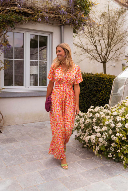 MARLENE™ | Blommig Sommarklänning med Glans & Charm